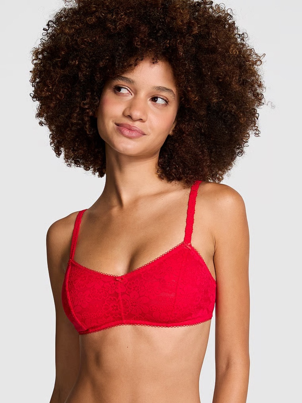 Set of 3 Vs/Pink Scoop Bralettes - Picture 3 of 4